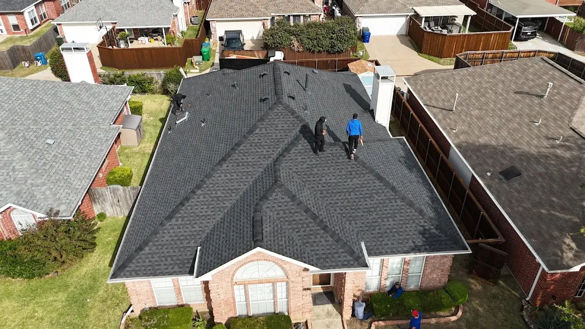 Slate & Tile Roof Repair work in progress on a Le Mars property